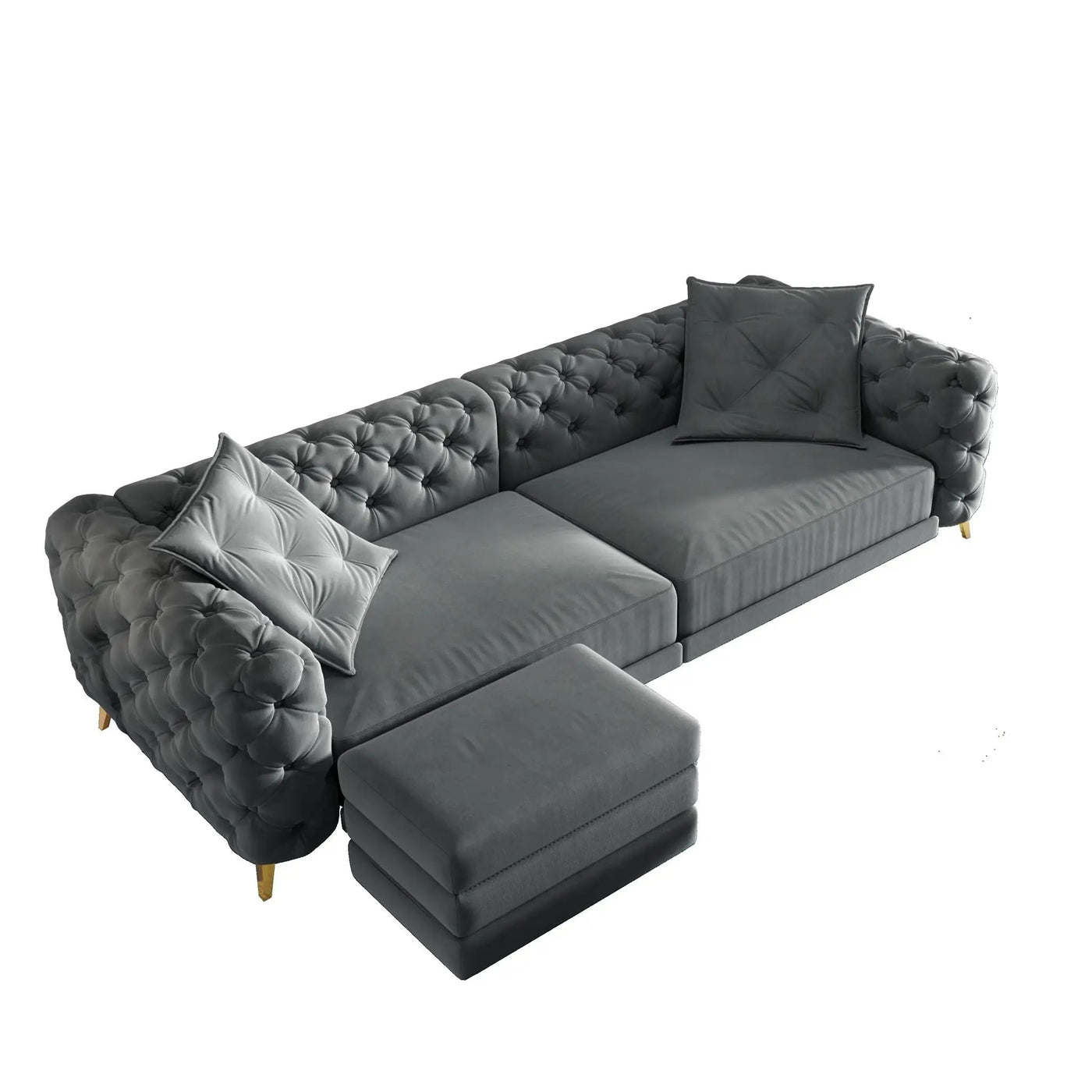 3 In 1 Convertible Sleeper, Deep Seat Pull Out Sofa Bed, Button Tufted by HouseOfZazla