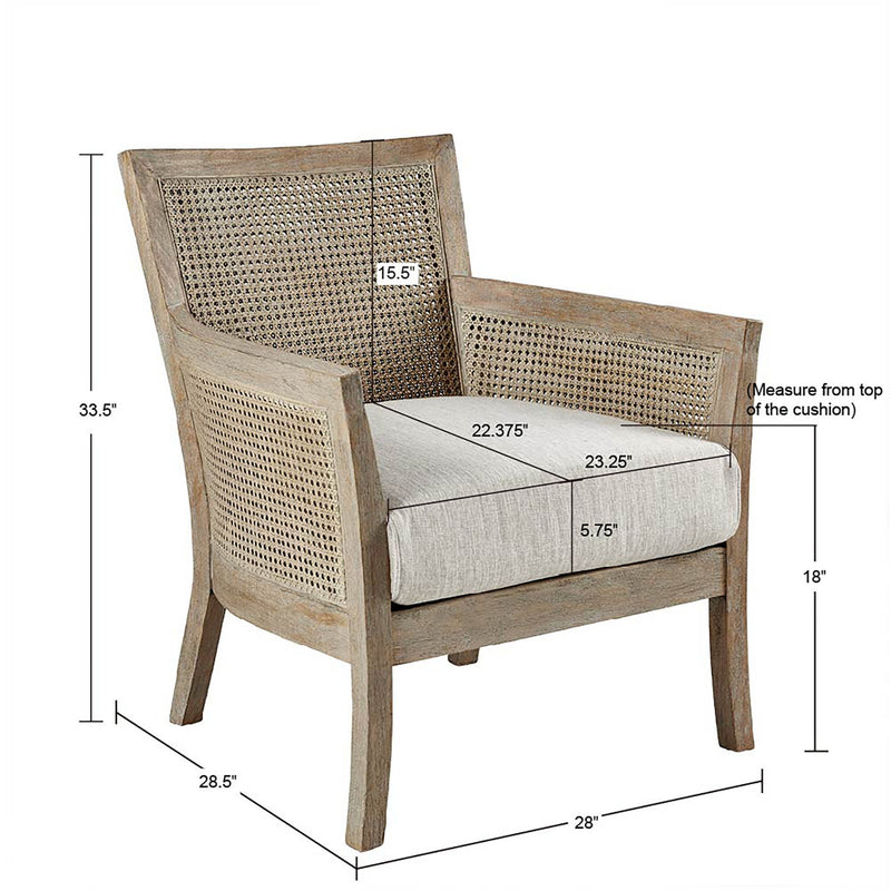 Cane Armchair with High Density Foam - Cream / Reclaimed Natural, photo 9 of 9