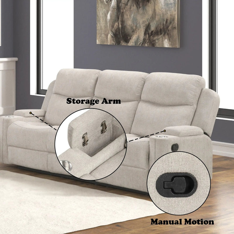 Galya - Motion Sofa - Light Gray by Unique Piece Furniture
