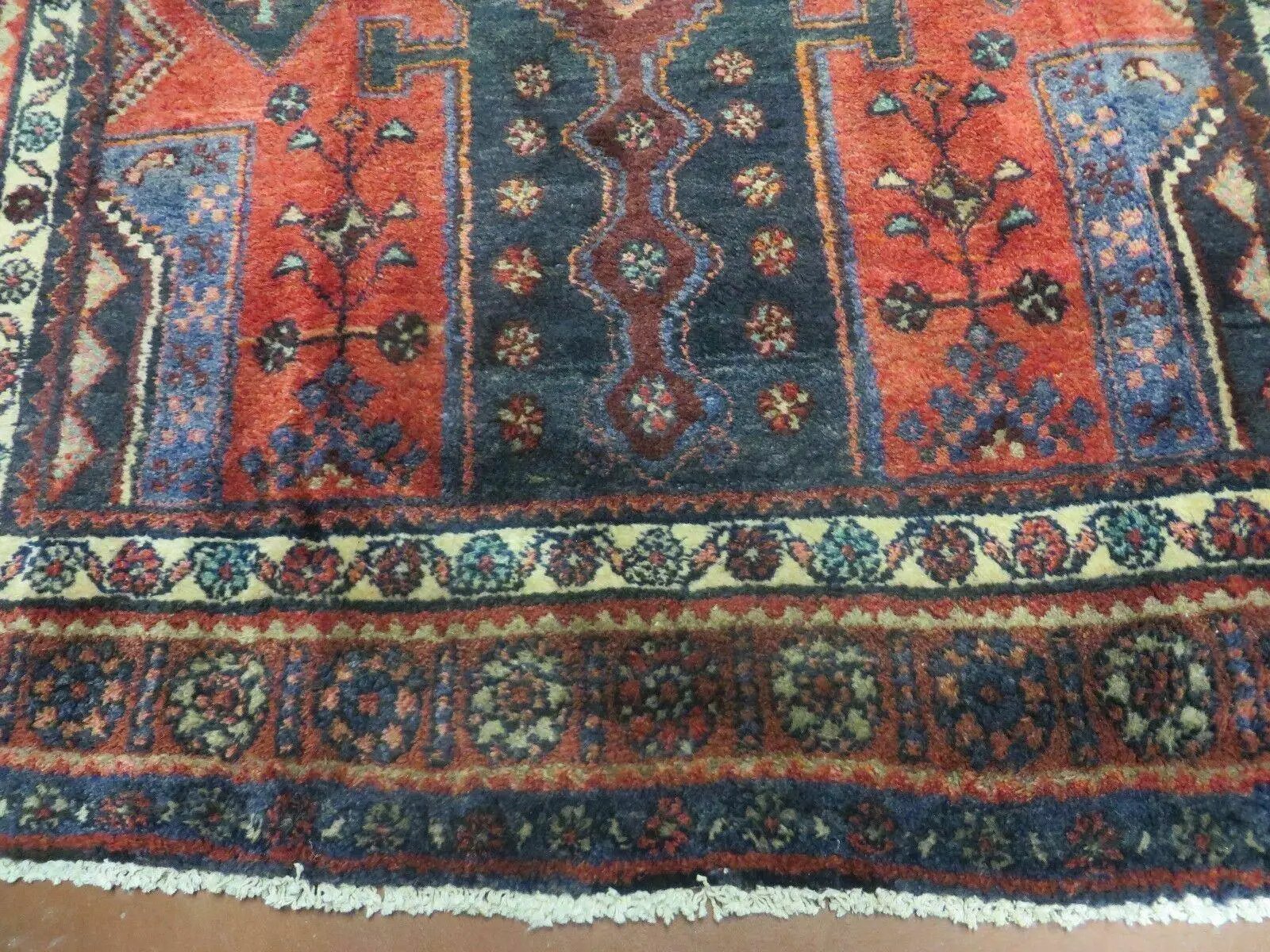 4' X 9' Antique Handmade Turkish Tribal Oriental Geometric Wool Rug # 605 by Jewel Rugs