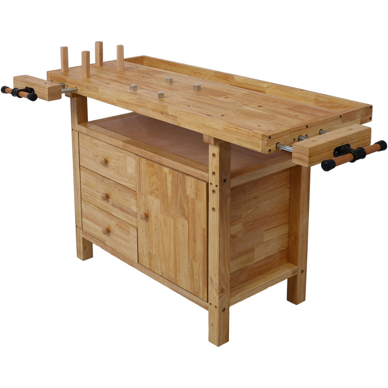 Wood Workbench For Garage Workshop And Home - Natural by HouseOfZazla