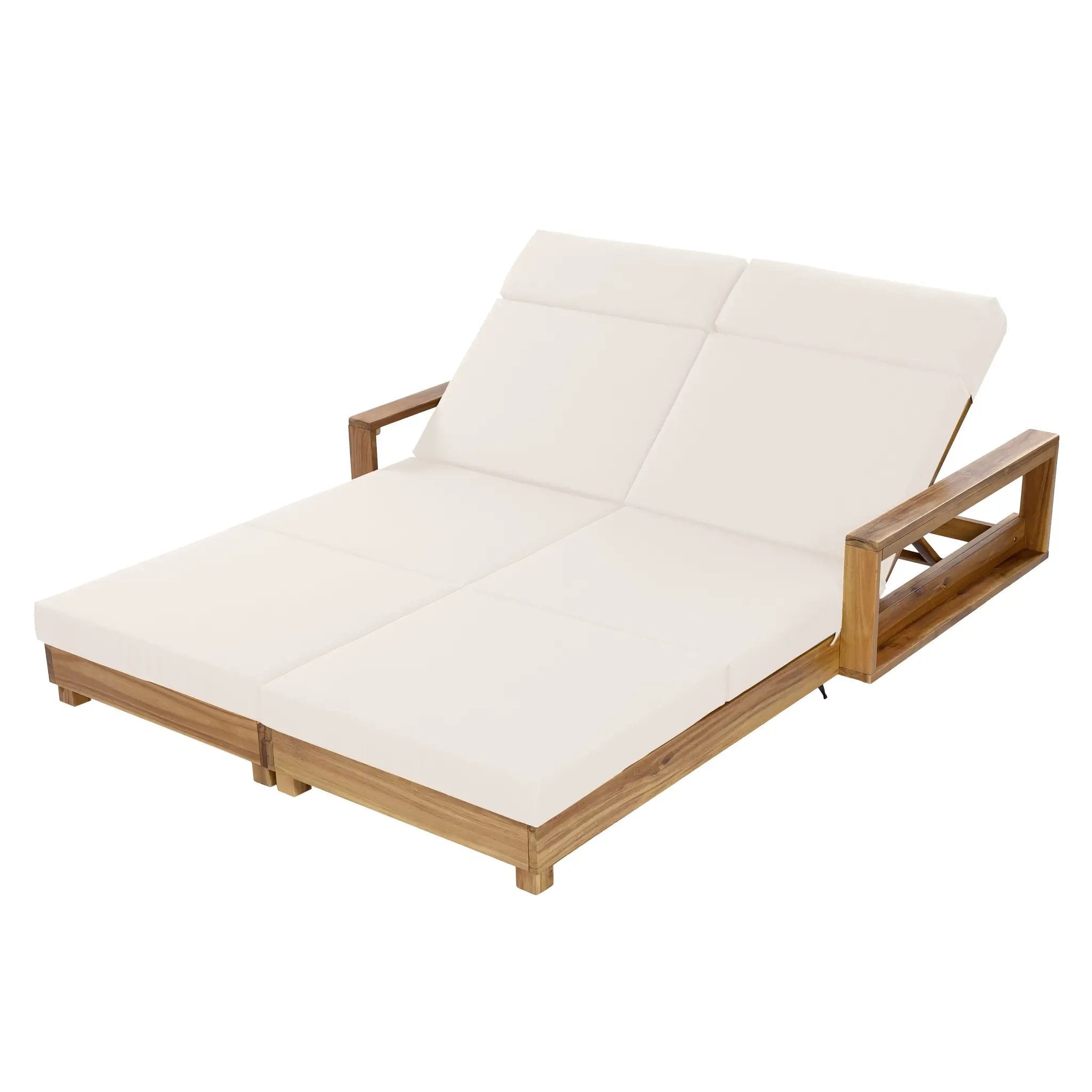 Double Acacia Wood Chaise Lounge Set by HouseOfZazla