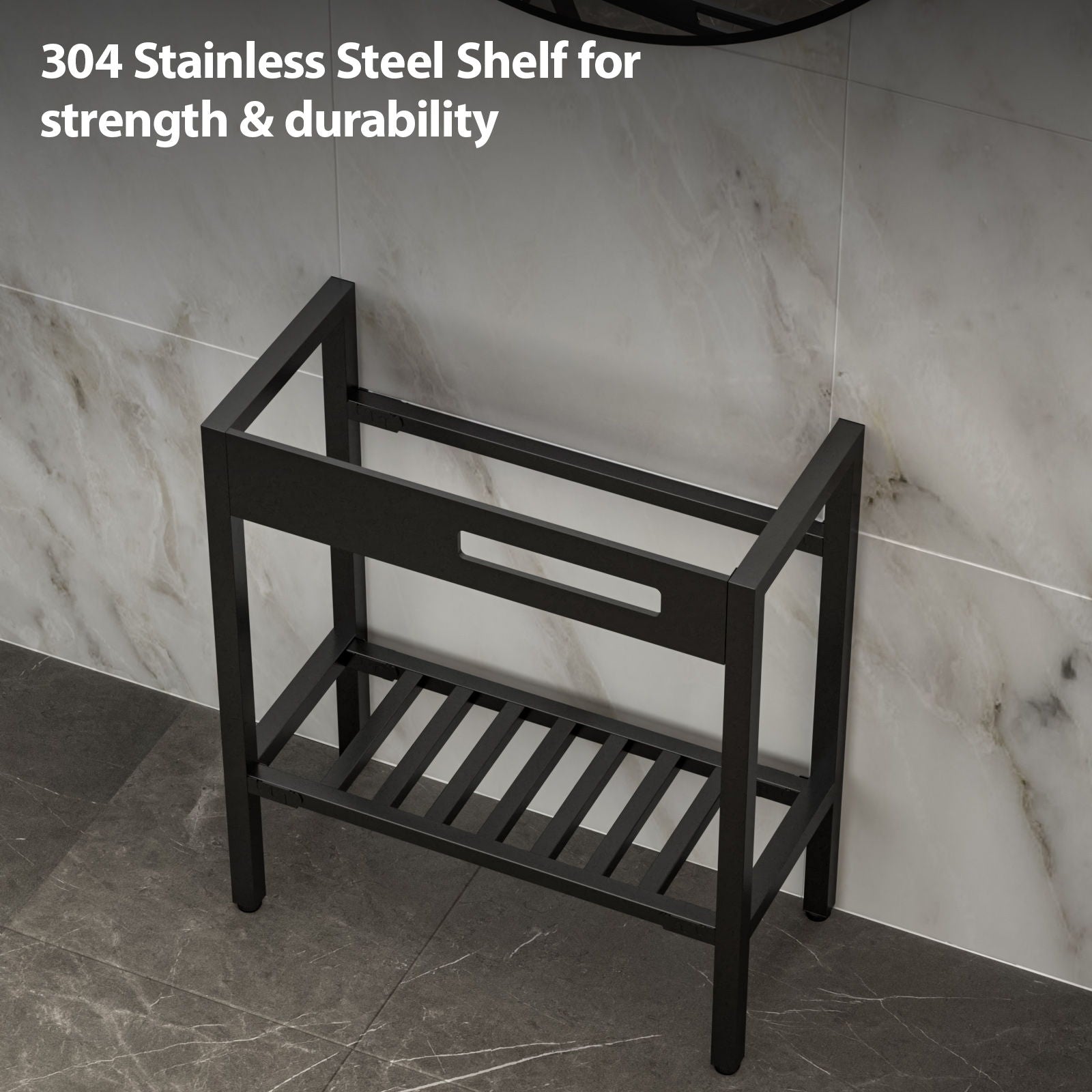 Inspired Console Sink With Built In Washboard, Overflow & Sleek Legs, 28" X 12" - White / Black by HouseOfZazla