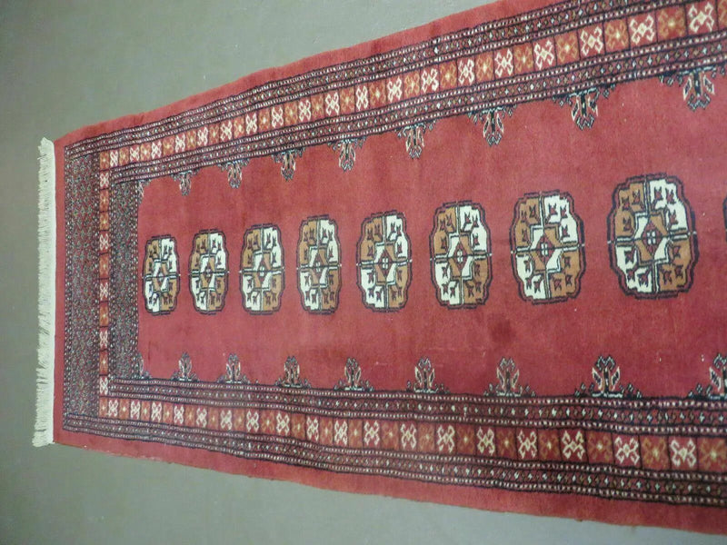 2' 8" X 10' Vintage Handmade Bokhara Turkoman Pakistani Wool Runner Rug Nice by Jewel Rugs