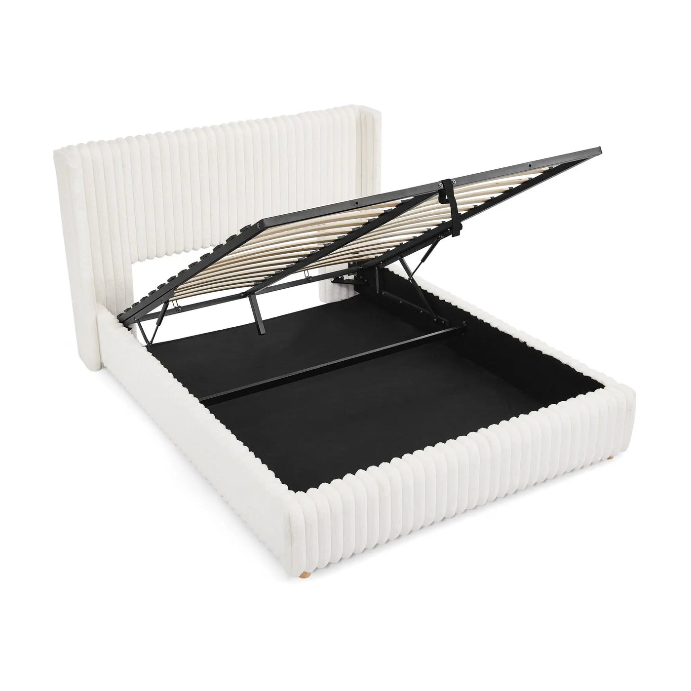 Functional Vertical Striped Bed With Gas Lift Storage by HouseOfZazla
