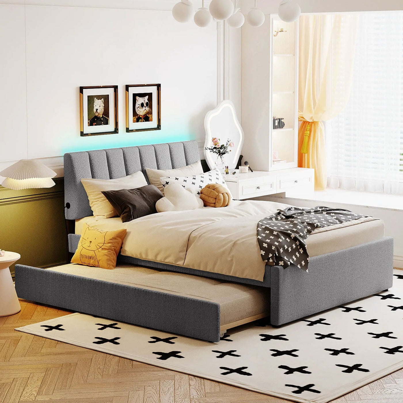 Upholstered Platform Bed With Trundle by HouseOfZazla