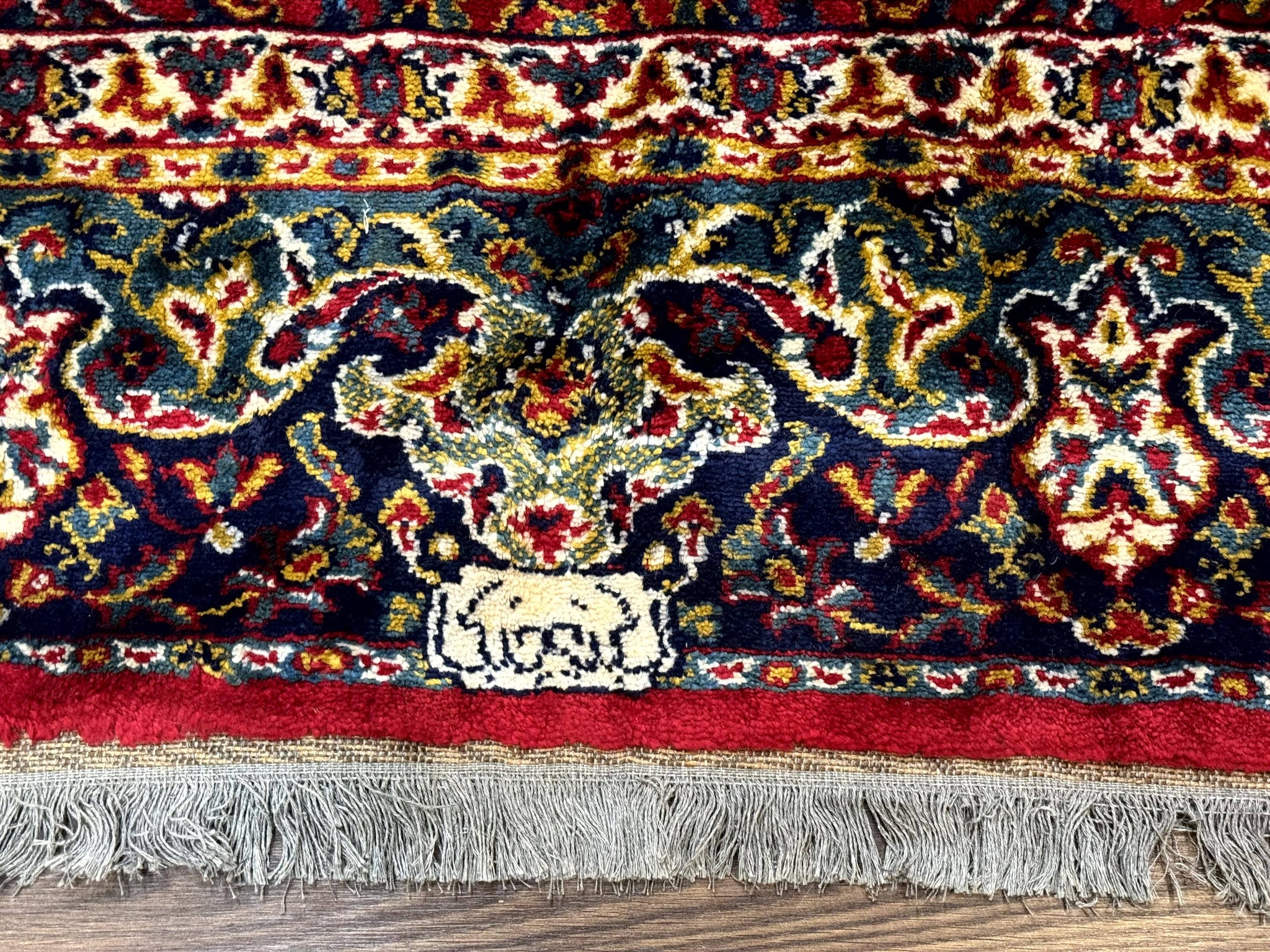 Red Persian Rug 6x9, Medallion Carpet, Ardebil Design, Vintage Belgium Power Loomed Carpet by Jewel Rugs
