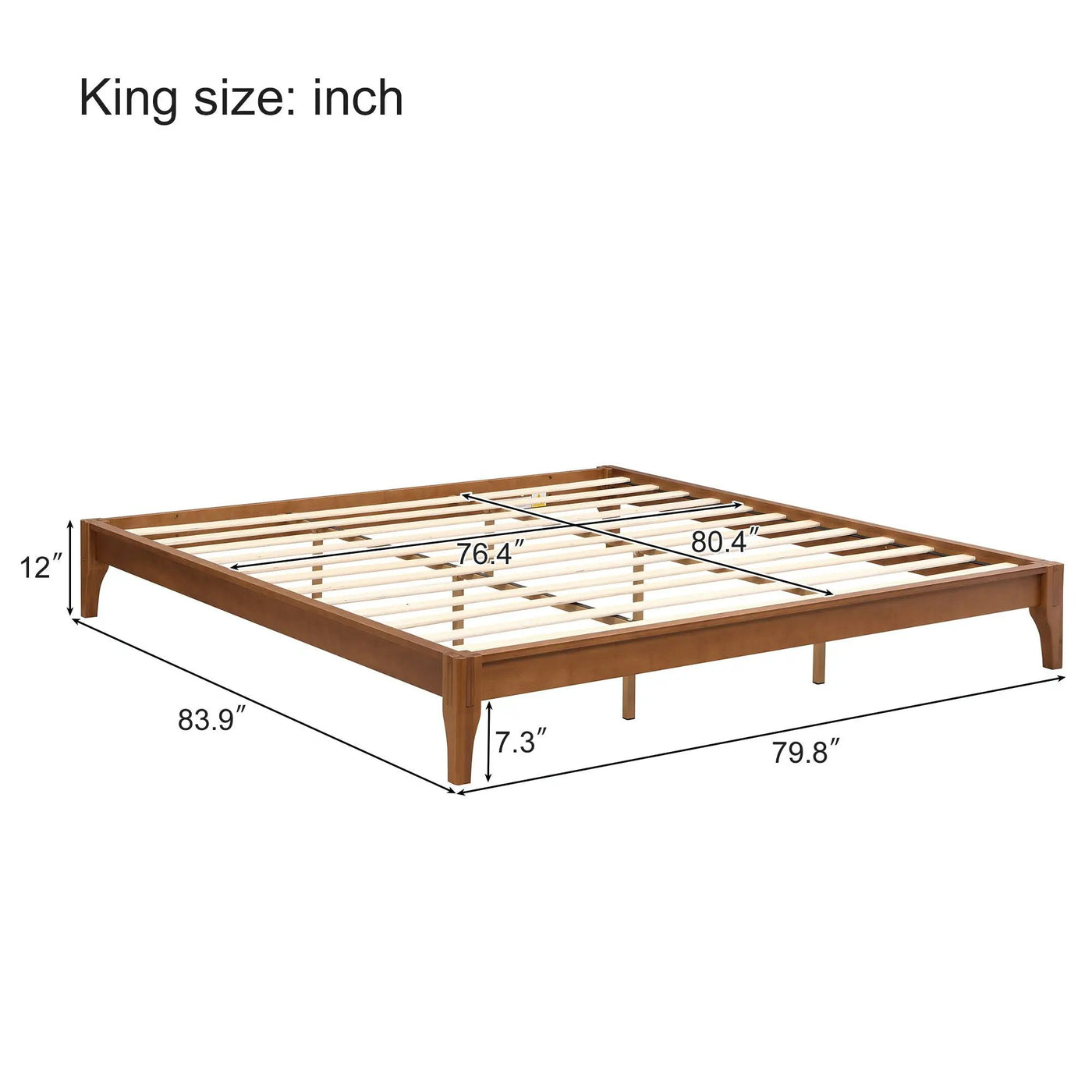 Solid Dry Bamboo Platform Bed Frame, With Slat Support by HouseOfZazla