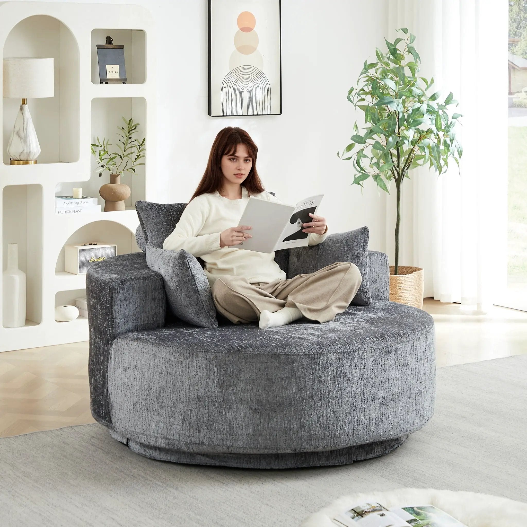 Swivel Chair With Rotating Base For Living Room by HouseOfZazla