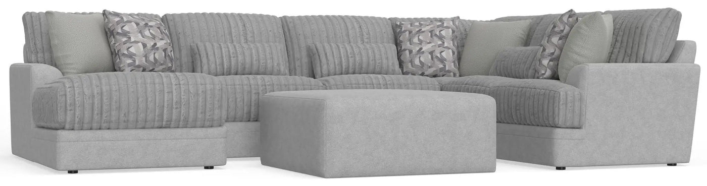 Titan - Sectional With Comfort Coil Seating, Cocktail Ottoman And Accent Pillows Included by Unique Piece Furniture