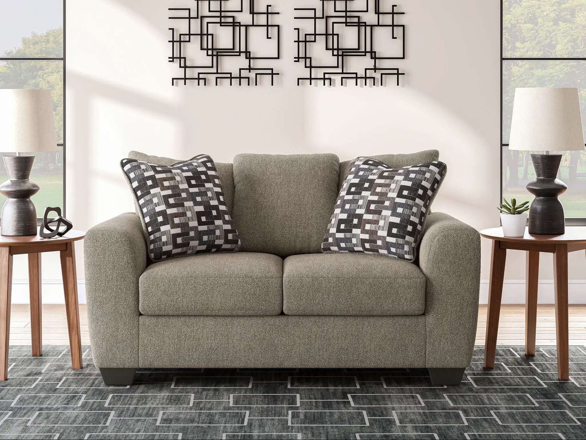 Triston-Peaks - Loveseat - Suede by Unique Piece Furniture