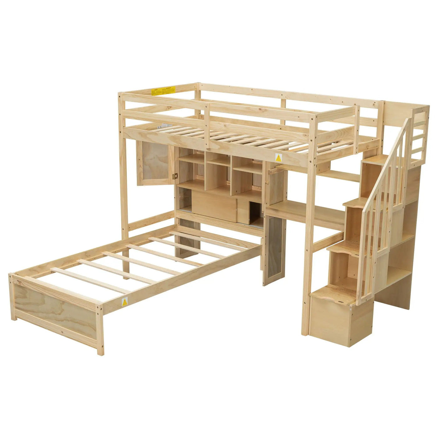 Loft Bed With Built In Desk And Staircase by HouseOfZazla