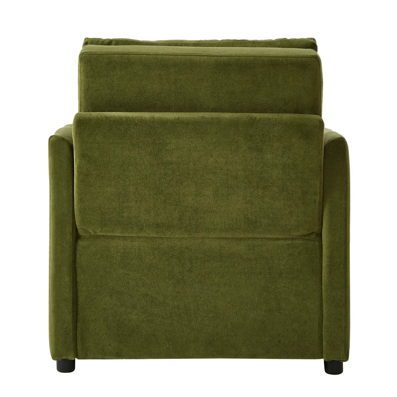 Upholstered Convertible Sleeper Sofa With 5 Position Backrest, Side Pockets, Storage