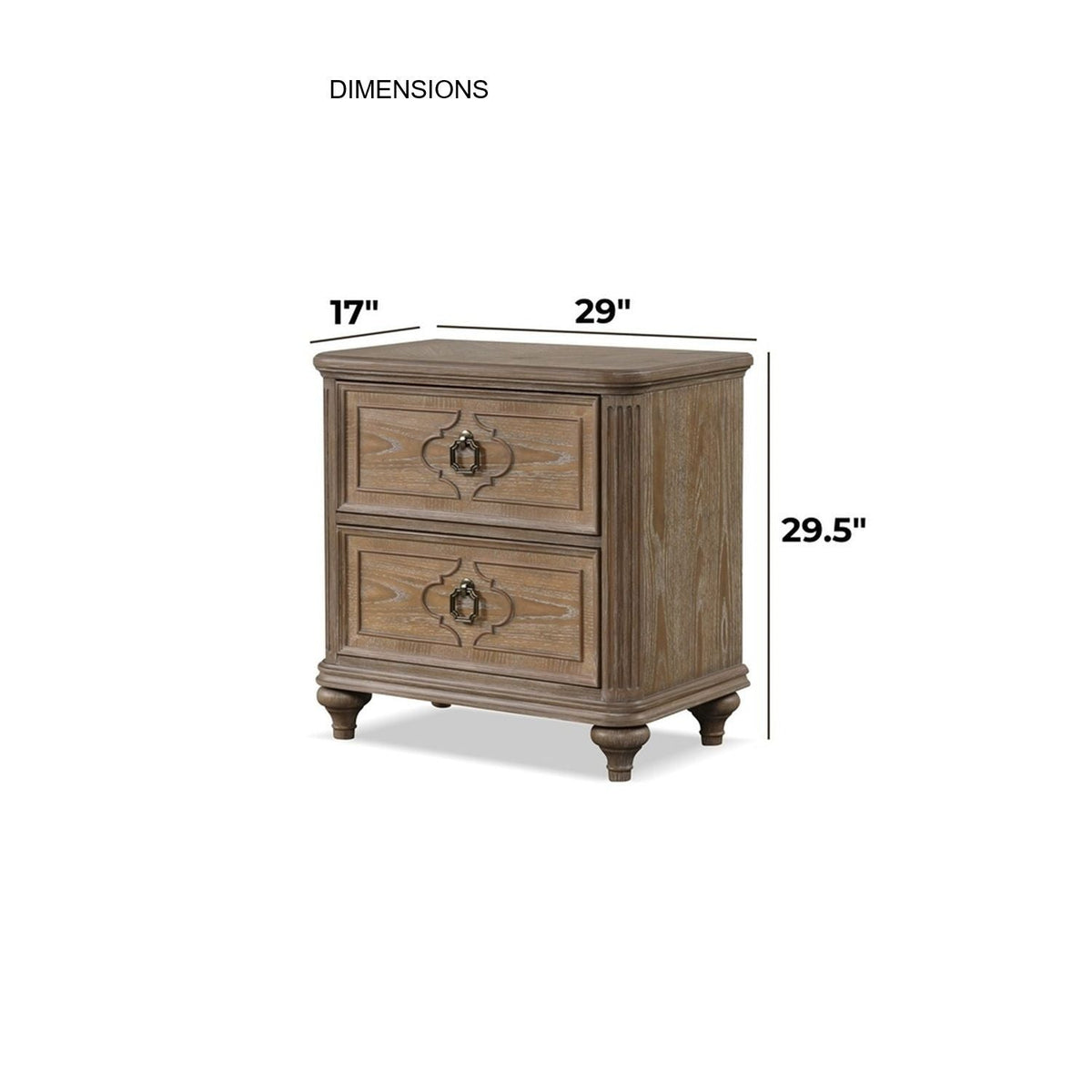 Oak Accent Nightstand with USB A & C Charging Ports - Rustic, photo 5 of 5