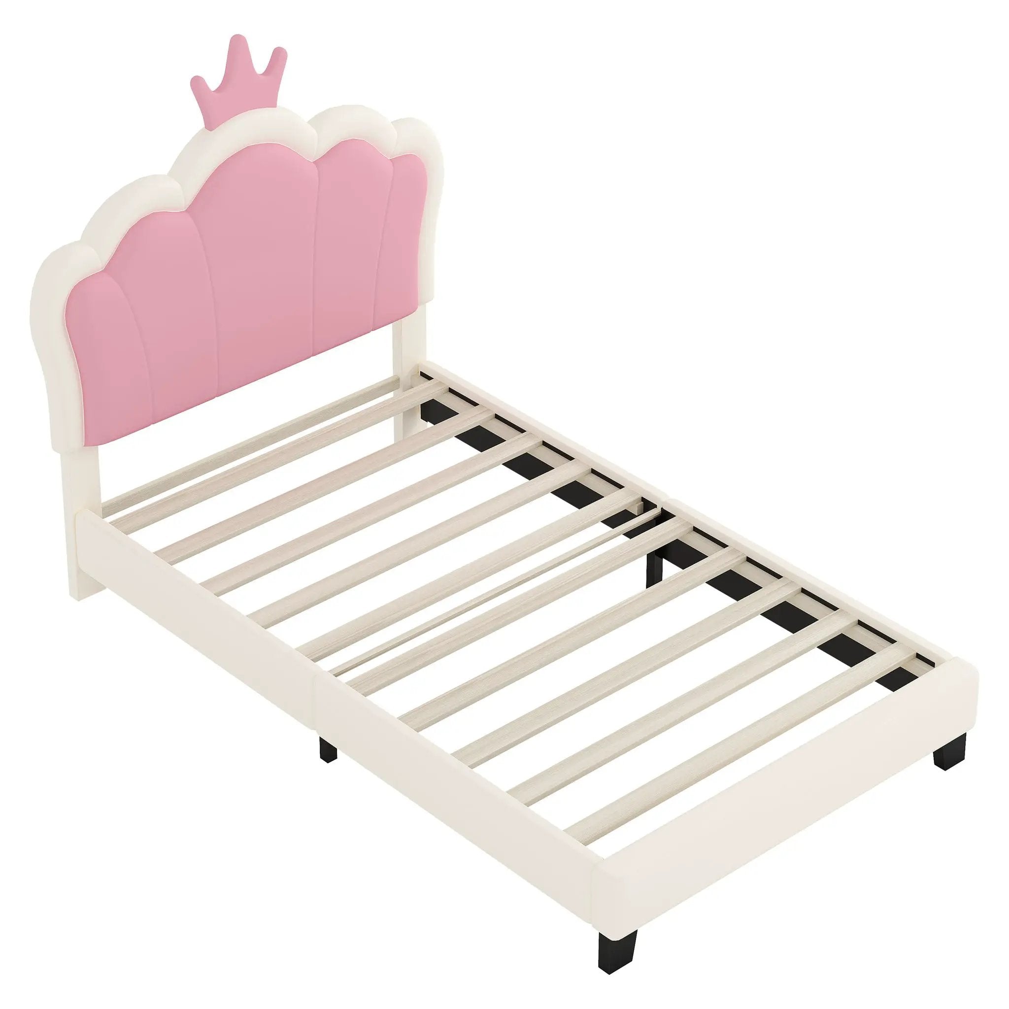 Upholstered Princess Platform Bed With Crown Headboard by HouseOfZazla