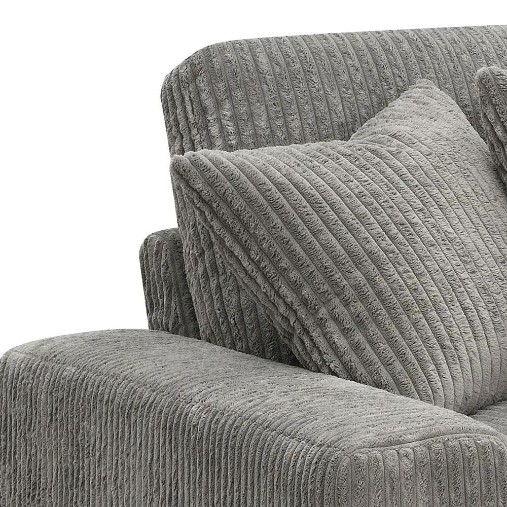 Tavia - Reversible Sectional Sofa With 6 Pillows - Gray Corduroy by Unique Piece Furniture
