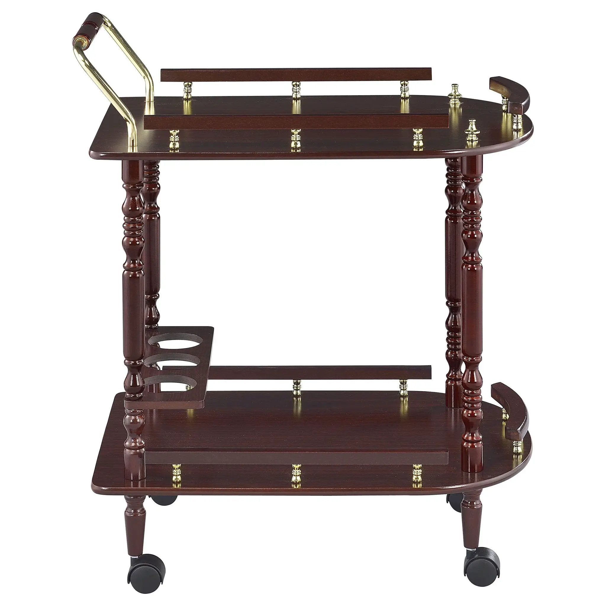 Palmer 2-tier Rectangular Wood Bar Cart Merlot by Unique Piece Furniture