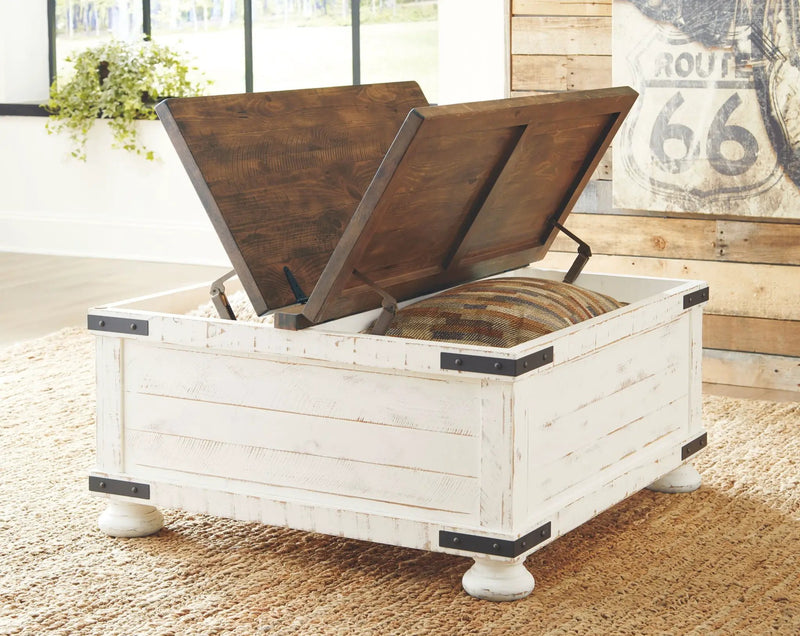 Wystfield - Cocktail Table with Storage - White / Brown by Unique Piece Furniture