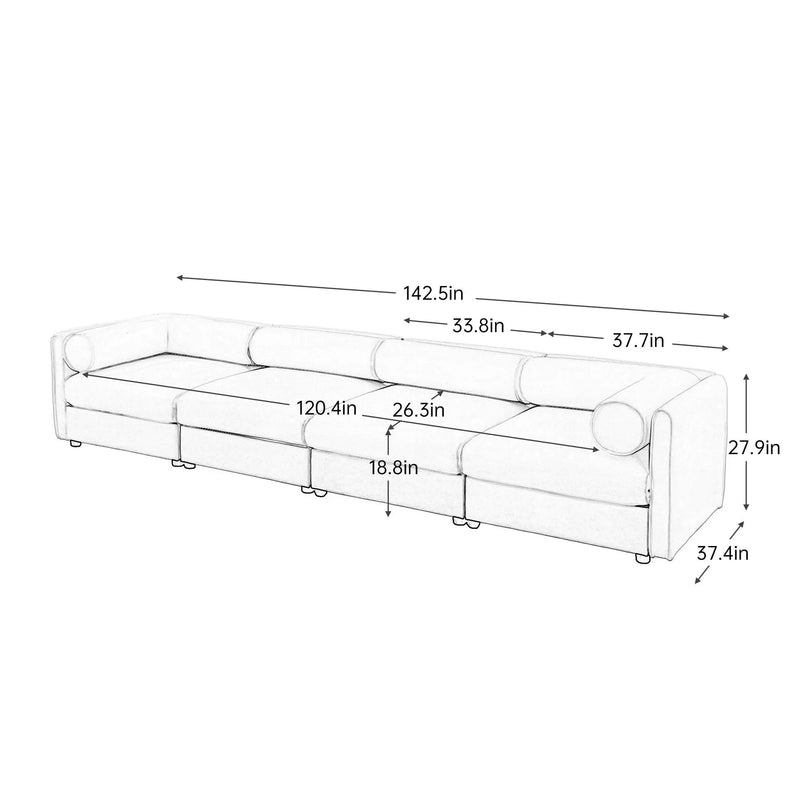 Stylish Sofa With Storage Seat And Cylindrical Backrest by HouseOfZazla