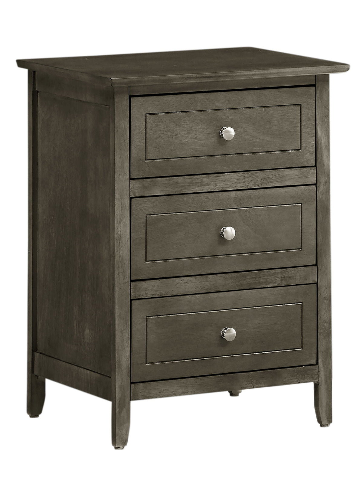 Dove Tailed Drawers 3 Drawer Nightstand with Real Wood Veneers - Pearl Silver, Pink, Dark Red, Dark Gray, photo 20 of 20
