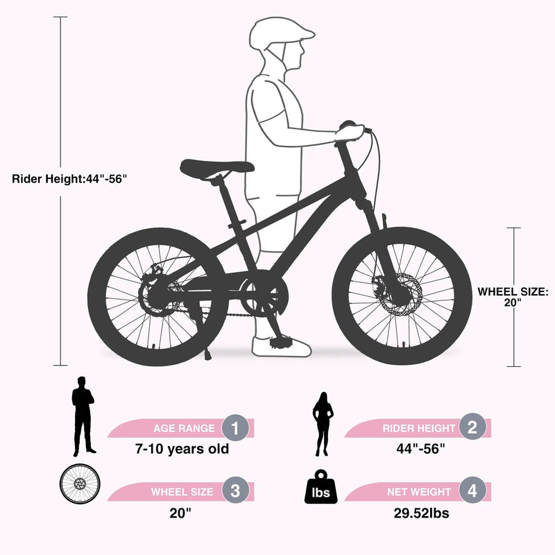 ZUKKA 20 Inch Mountain Bike for Boys and Girls (Ages 7-10) by HouseOfZazla