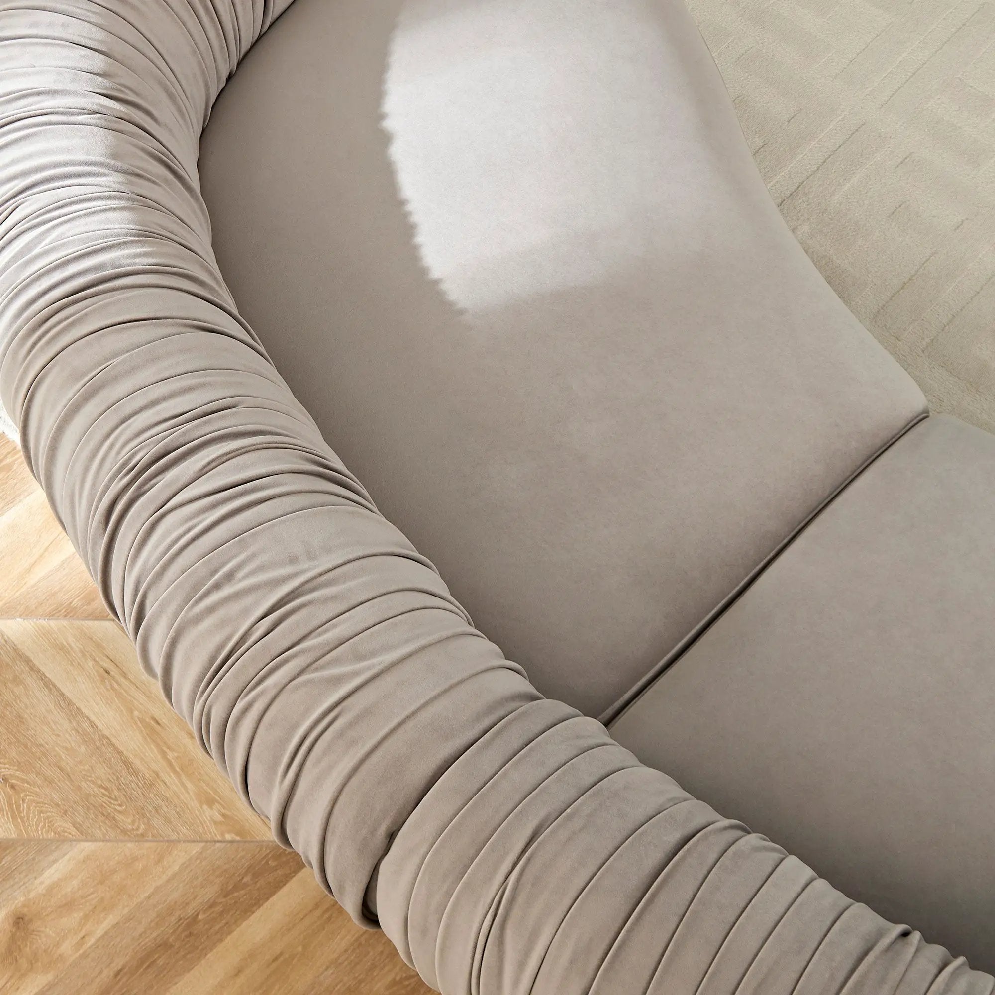 Modern Curved Sofa with Elegant Crescent Design by HouseOfZazla