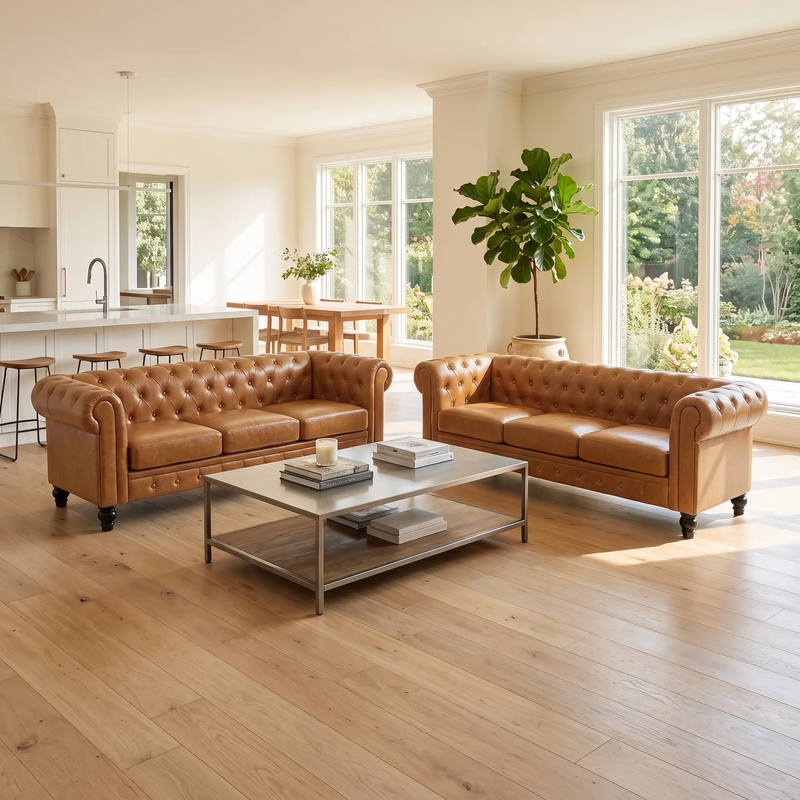 Elegant 2-Piece PU Sofa Set for Living Room by HouseOfZazla
