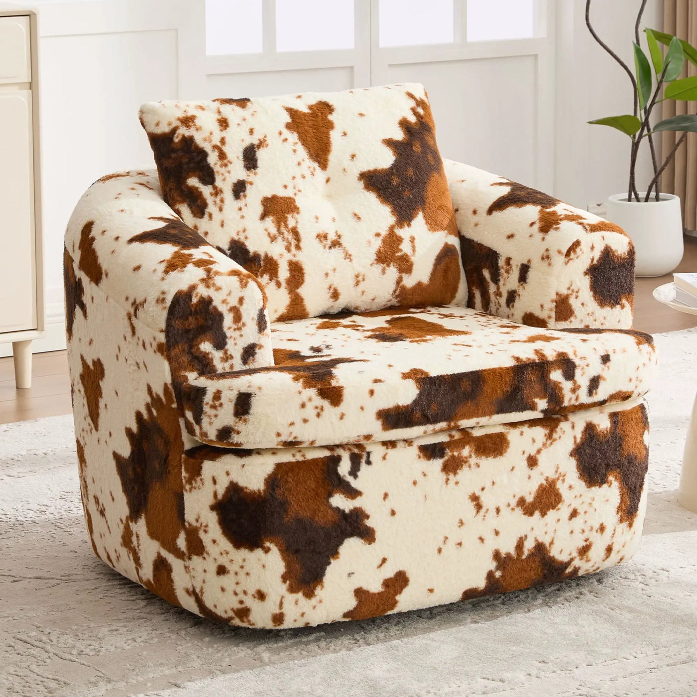 Modern Swivel Barrel Chair With Dual-Layer Cushion by Unique Piece Furniture