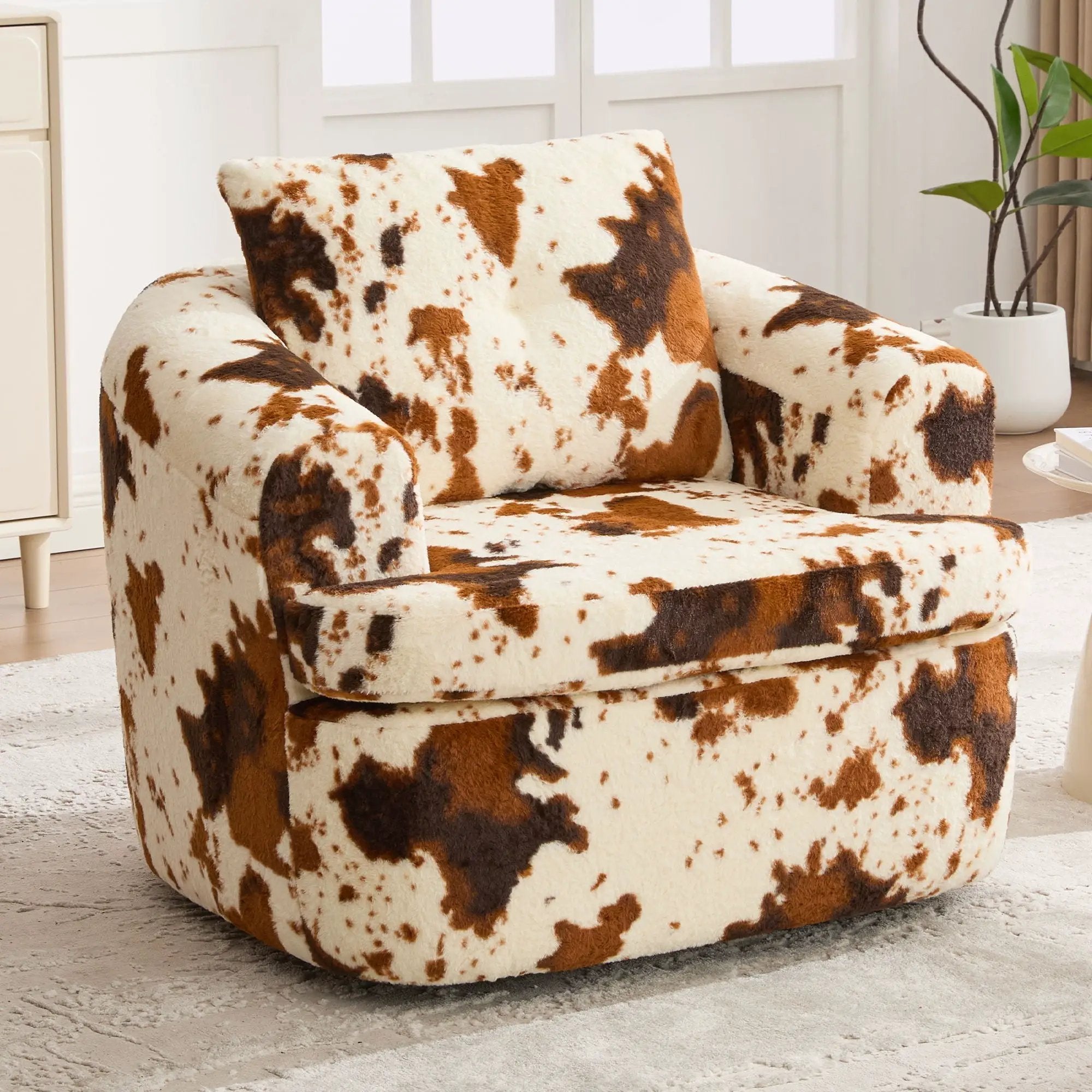 Modern Swivel Barrel Chair With Dual-Layer Cushion by HouseOfZazla
