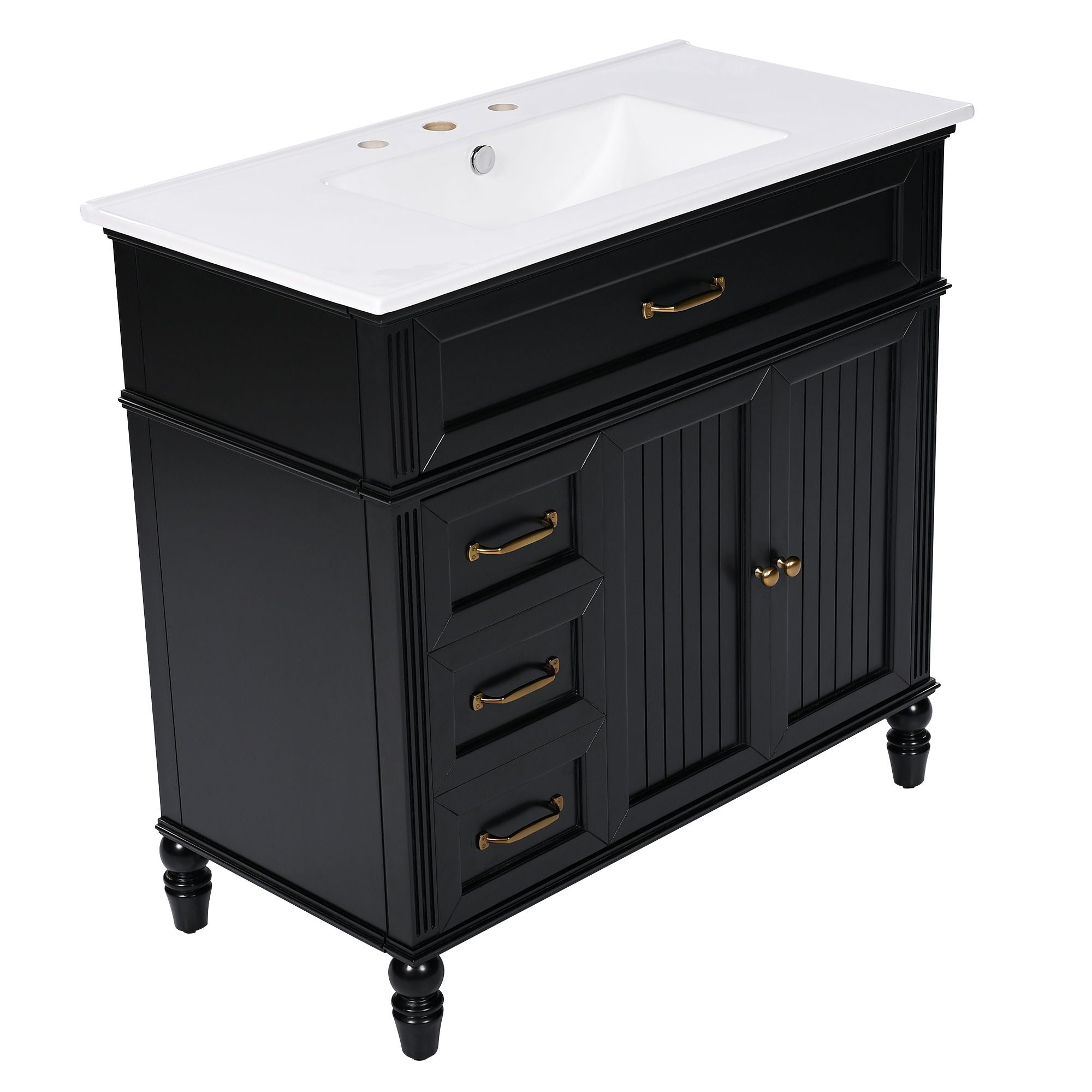 Bathroom Vanity With Sink, Freestanding Cabinet & Drawers by HouseOfZazla