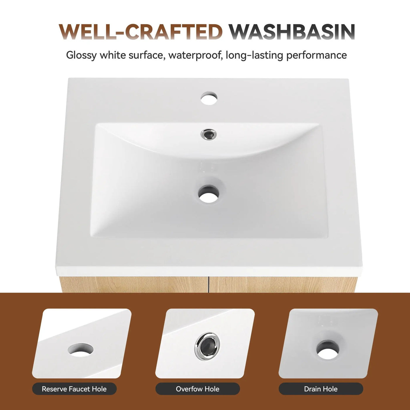 Floating Bathroom Vanity With Sink, Wall Mounted Double Door Storage by HouseOfZazla