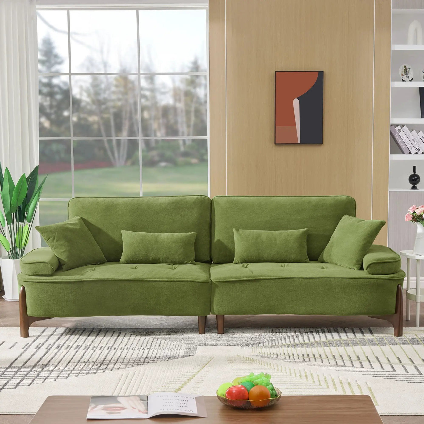 Comfortable Deep Seated Sofa With Pillows by HouseOfZazla