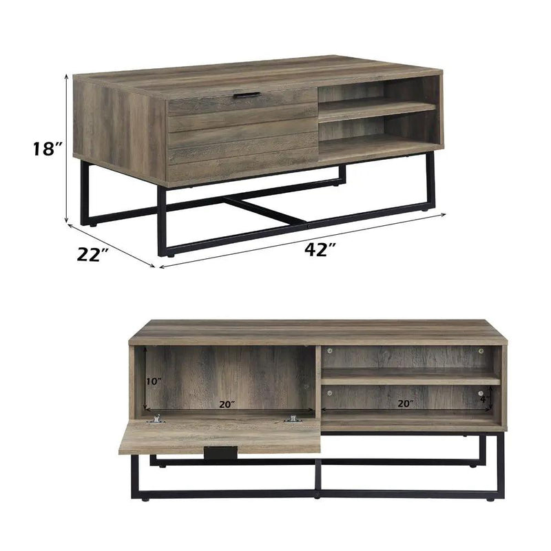 Homare - Coffee Table - Rustic Oak & Black by Unique Piece Furniture