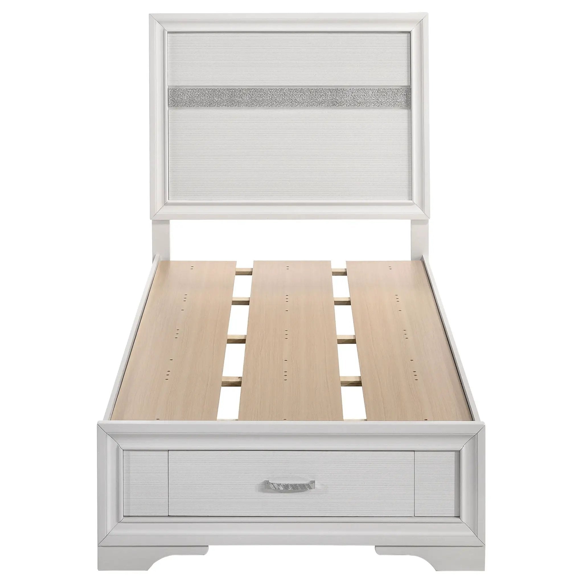 Miranda 51-inch Wood Twin Storage Panel Bed White by Unique Piece Furniture