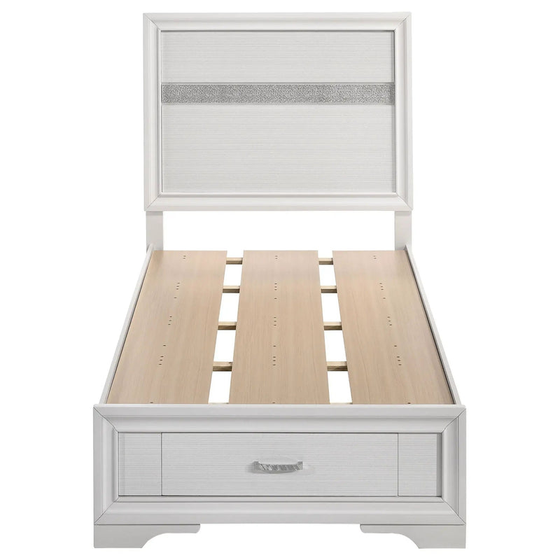 Miranda 51-inch Wood Twin Storage Panel Bed White by Unique Piece Furniture