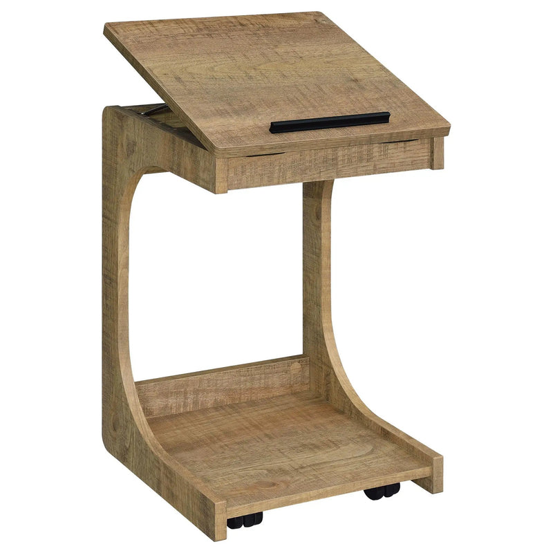 Ralston C-Shaped Lift-Top Sofa Side Table With Casters Mango by Unique Piece Furniture