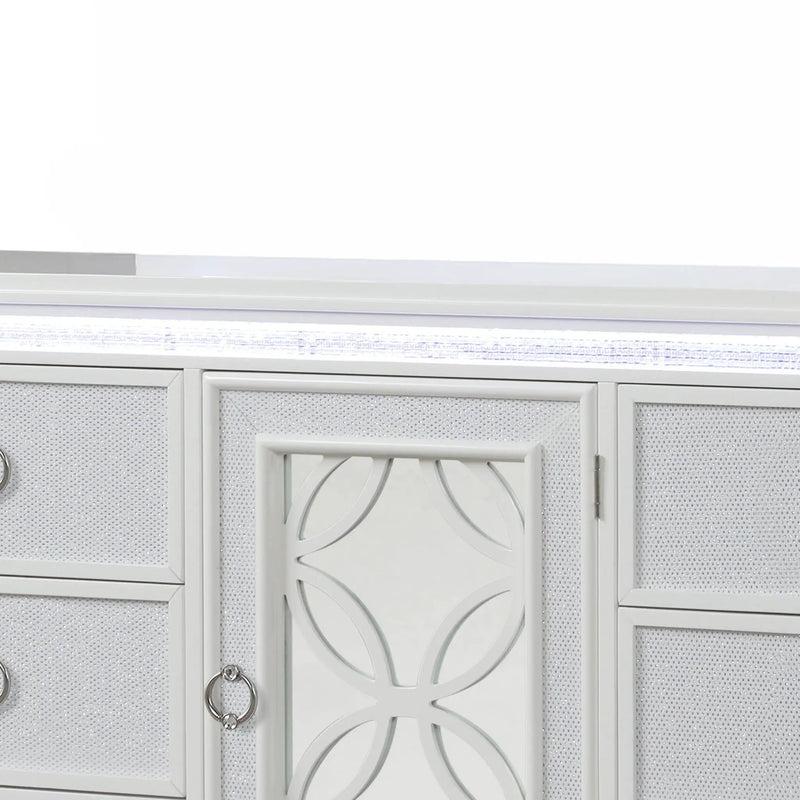 Abigale - 6 Drawer Dresser With LED (Includes Dresser Only, Mirror Not Included) - White by HouseOfZazla