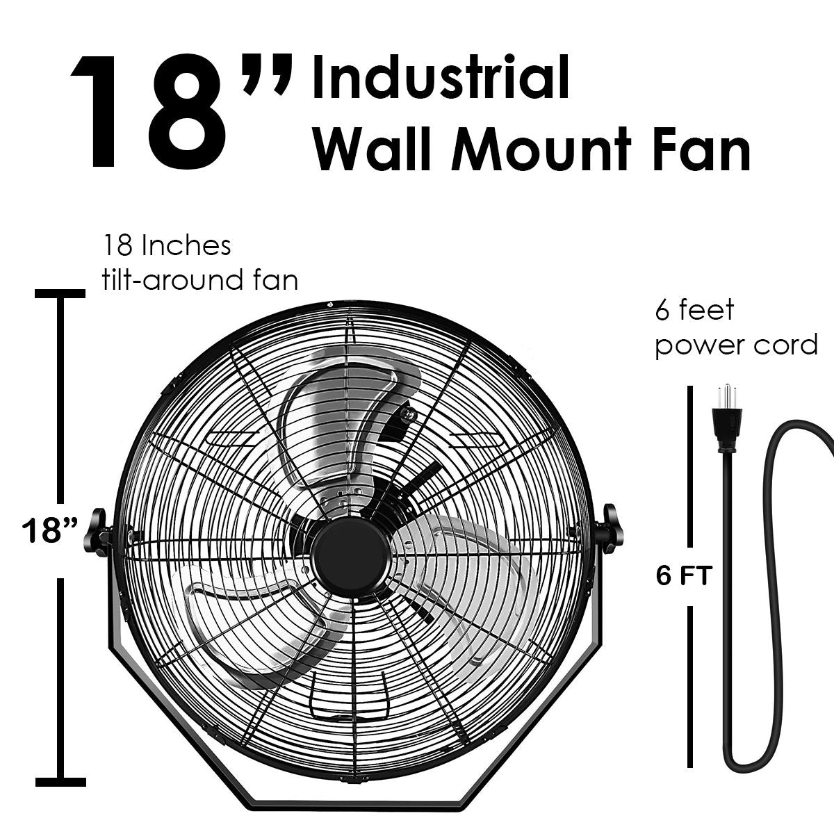 High Velocity 3 Speed Air Circulator Metal Wall Mount Fan by HouseOfZazla