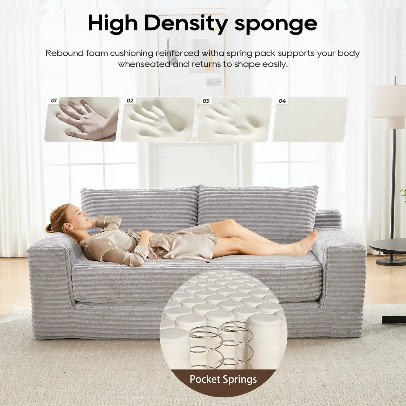 Convertible Loveseat Sofa Bed With Memory Foam & Steel Frame by Unique Piece Furniture