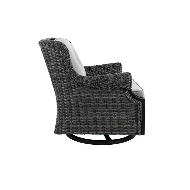 Lassen wicker living room set: 1 three-seater sofa and 2 swivel rocking chairs by Outdoor-USA®