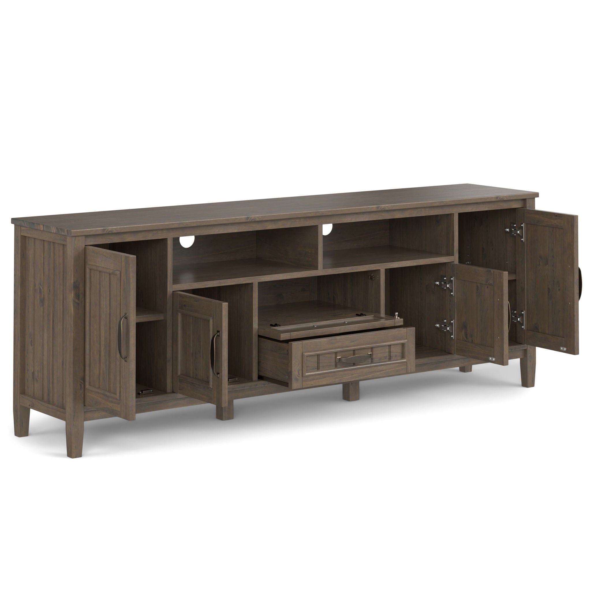 Lev - Handcrafted TV Media Stand - Smoky Brown by HouseOfZazla