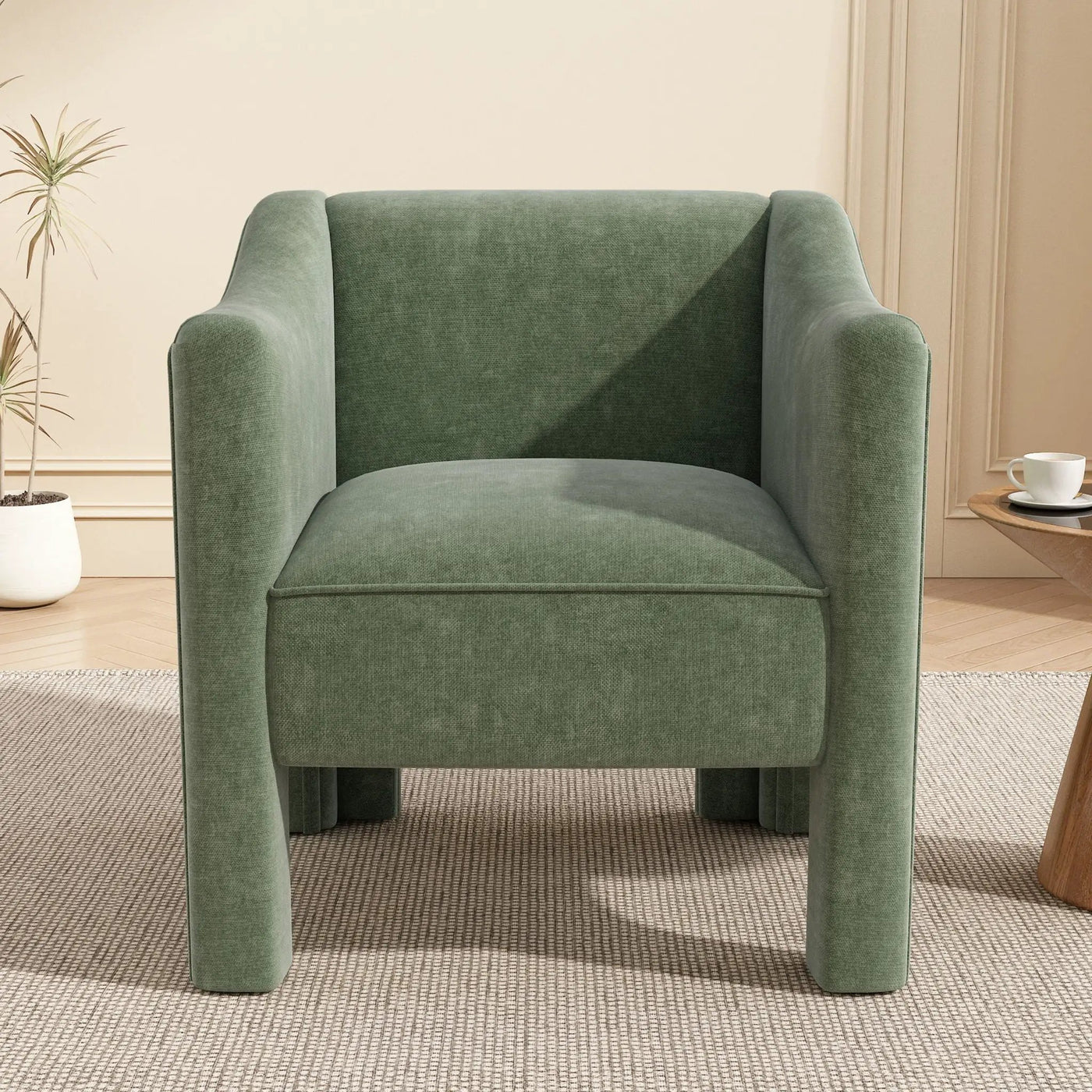 Barrel Accent Chair With Enclosed Arms by Unique Piece Furniture