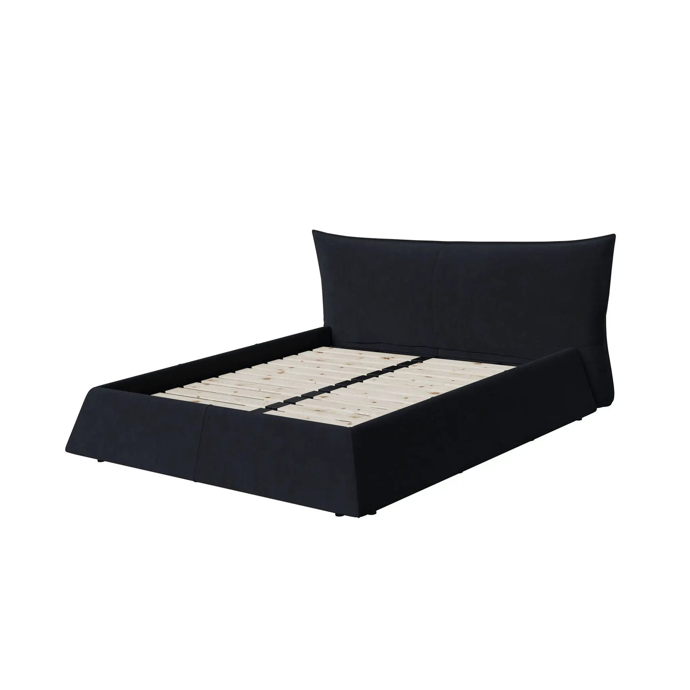 Upholstered Platform Bed With Special Shaped Headboard by HouseOfZazla