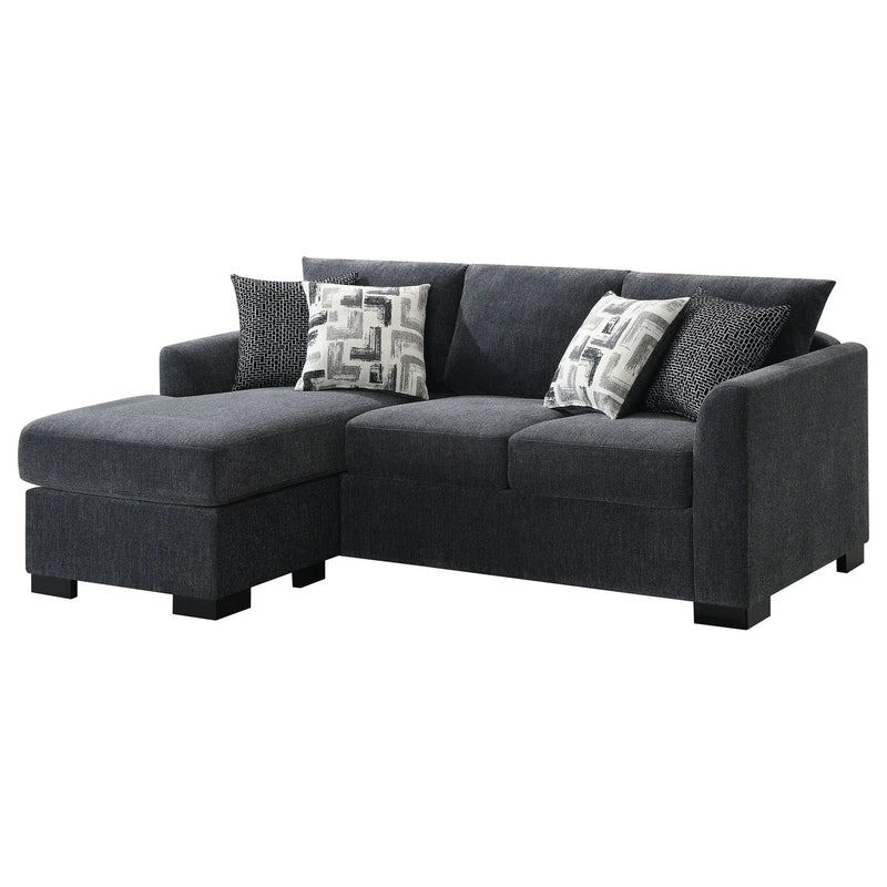 Pacheco - Upholstered Sleeper Sectional Chaise Sofa With Pocket Coils And Reversible Cushions - Dark Gray by HouseOfZazla