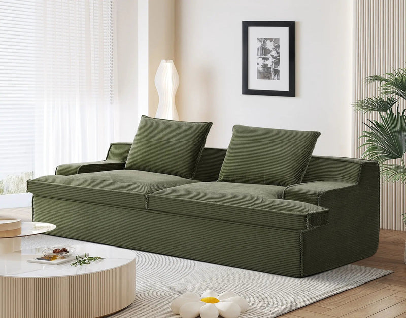 Nimbus - Oversized Full Foam 4 Seater Couch For Living Room Upholstered In Soft, Wide Armrests by HouseOfZazla