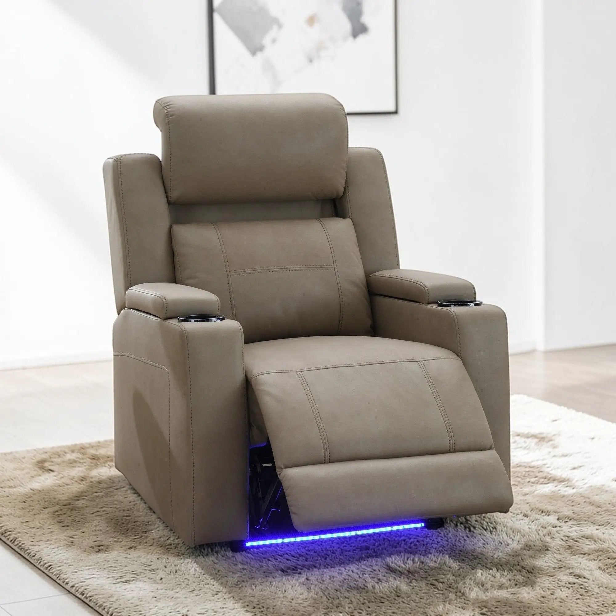 Lugo - Power Motion Recliner With Cup Holder - Camel by HouseOfZazla