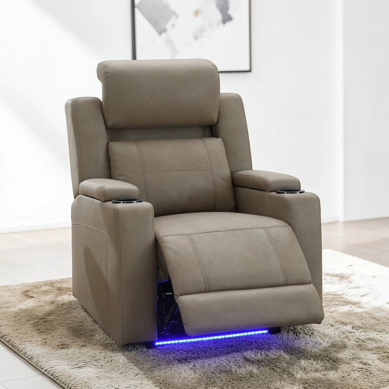 Lugo - Power Motion Recliner With Cup Holder - Camel by HouseOfZazla
