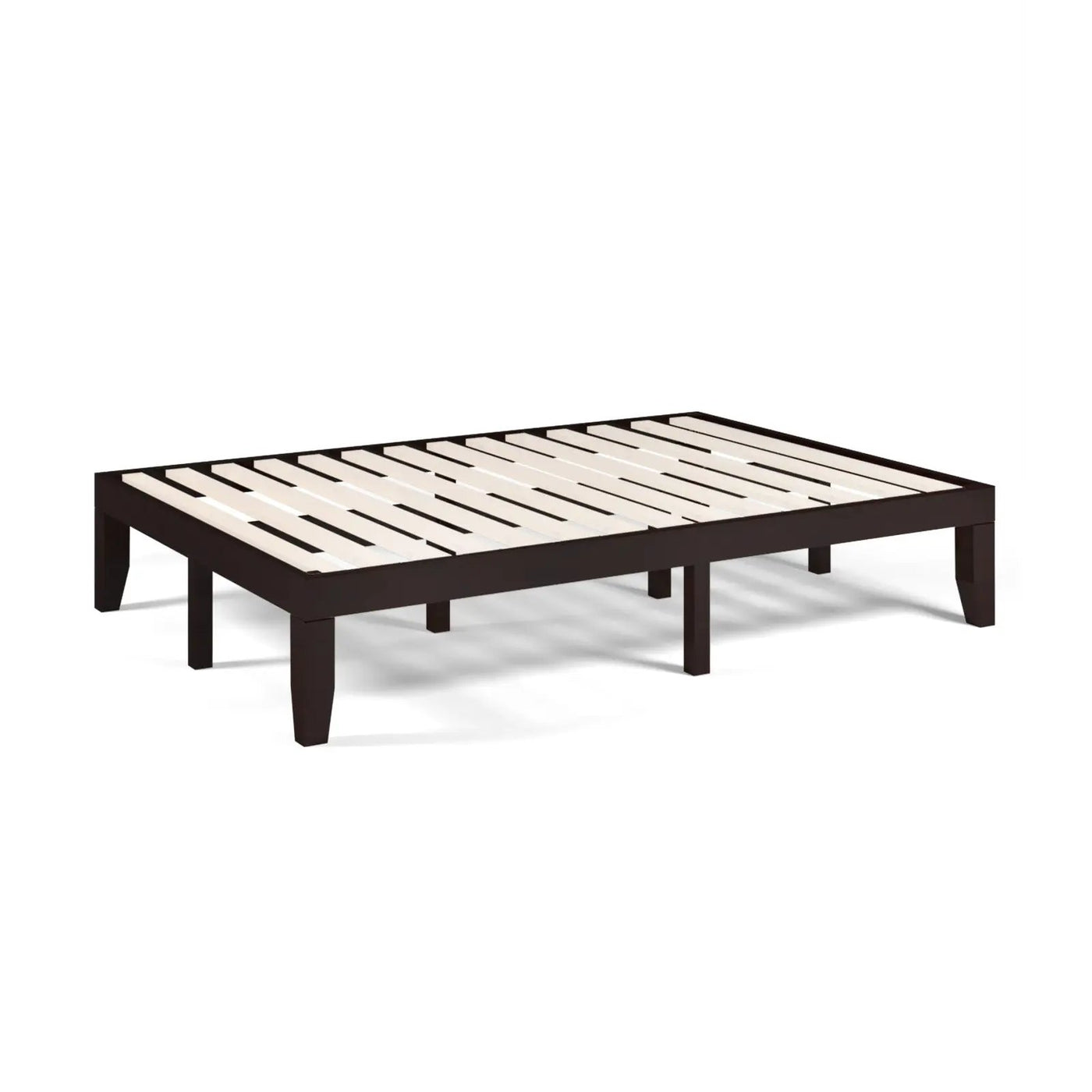 14 Inch Full Size Wood Platform Bed Frame with Wood Slat Support by DirectDeals