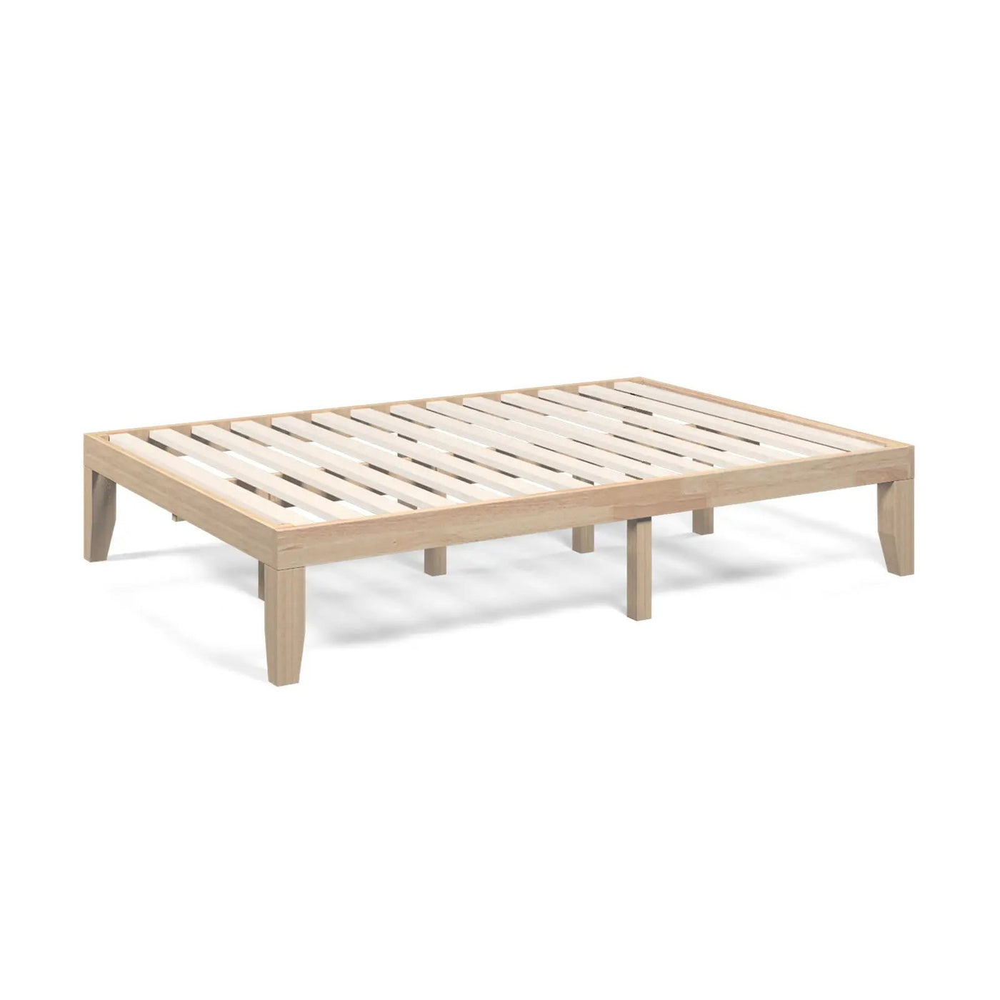 14 Inch Full Size Wood Platform Bed Frame with Wood Slat Support by DirectDeals