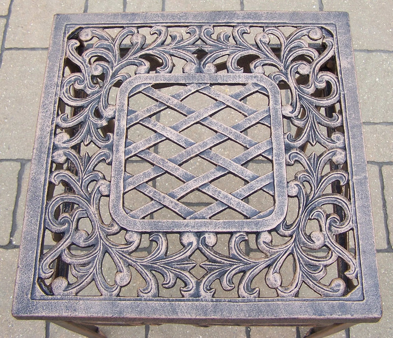 Antique Bronze Cast Aluminum 18-in Square Patio Side End Table by Sharicks